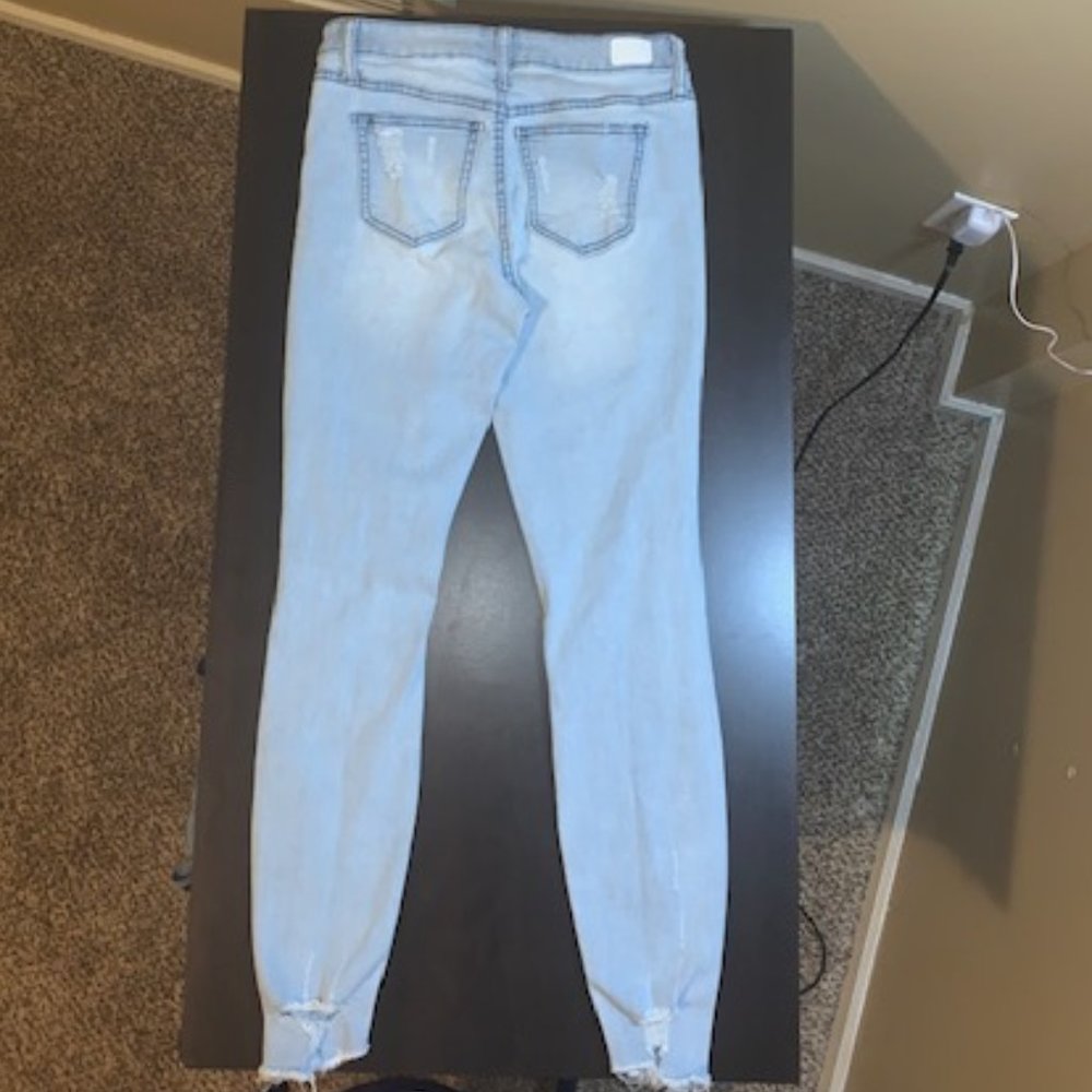 Mid Rise Ankle Skinny Ripped Jeans - Picture 2 of 4